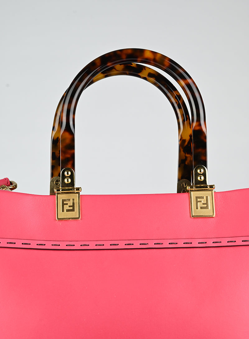 Fendi Red Leather Shopper Tote Bag - Stylish & Spacious Handbag for Women, Perfect for Work, Travel & Everyday Use