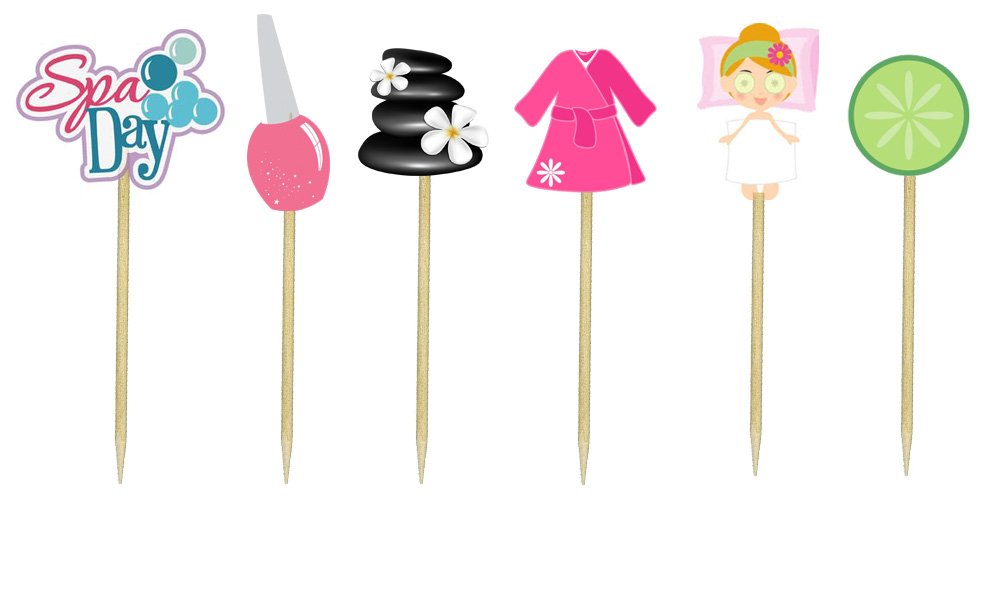 Elegant Spa Day Cupcake Toppers for Birthday Parties, Bridal Showers & Relaxation Themed Events - Perfect for DIY Decorations