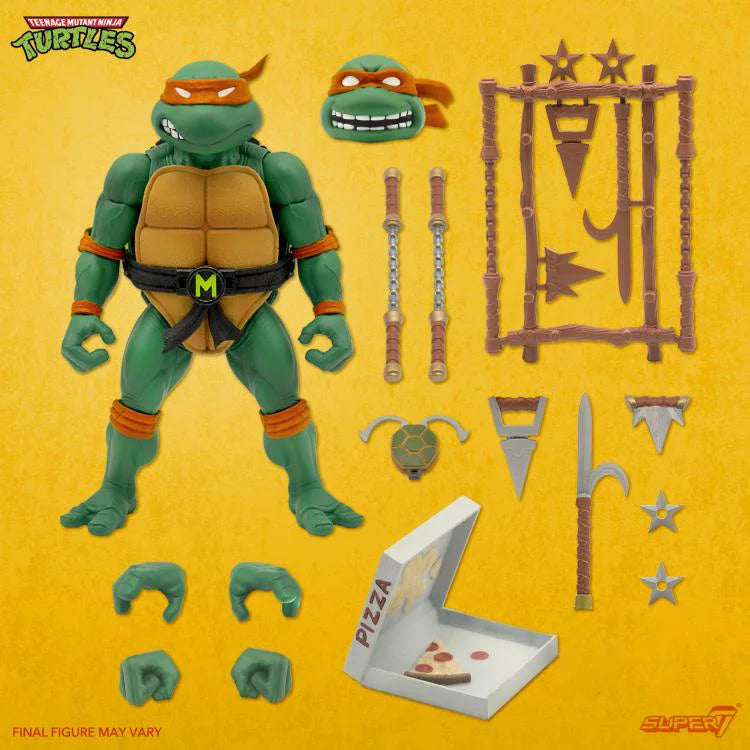 Teenage Mutant Ninja Turtles ULTIMATES! Michelangelo Action Figure - Collectible TMNT Toy for Kids & Adults - Perfect for Display, Play & Gifts