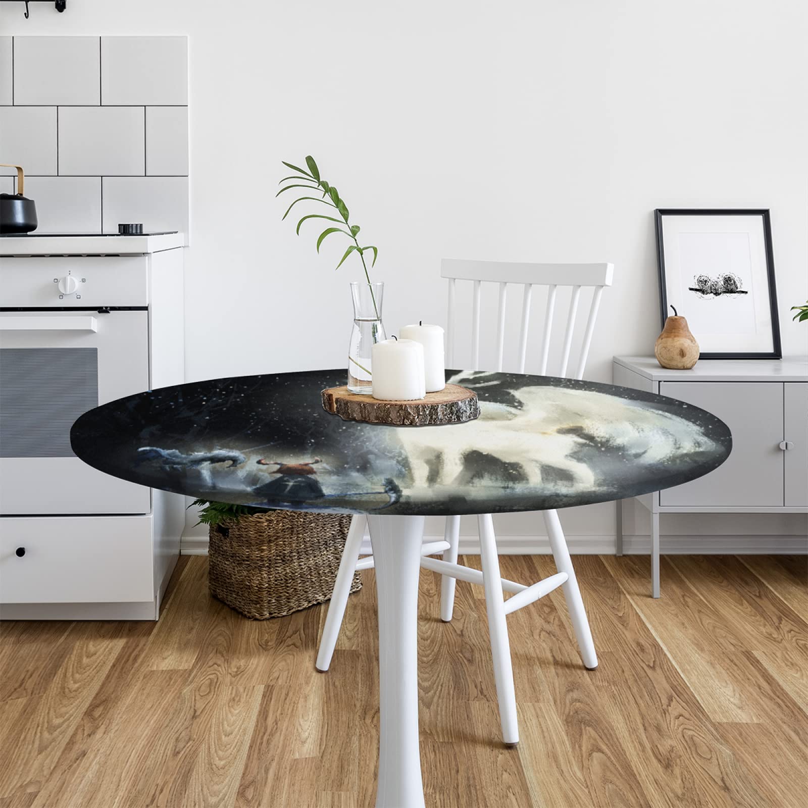 Waterproof Elastic Round Tablecloth 36
