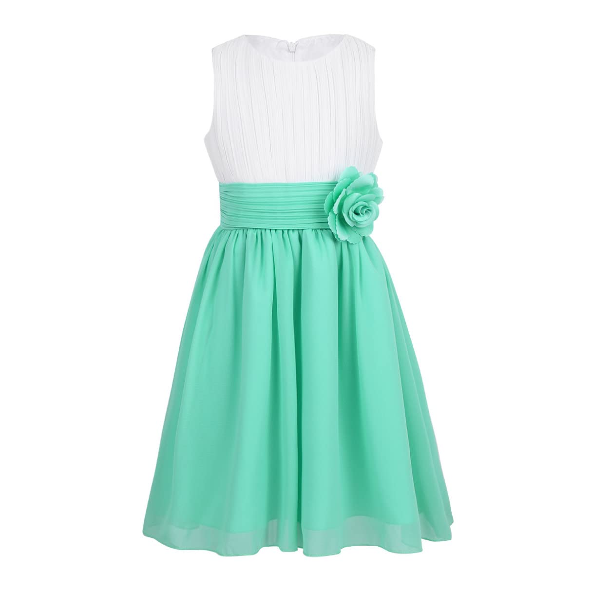 Flower Girl Chiffon Dress for Wedding Bridesmaid Birthday Party - Sleeveless Junior Prom Gown for Girls - Perfect for Weddings, Birthday Celebrations and Special Occasions