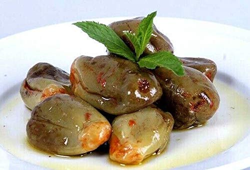 Al Dayaa Makdous Stuffed Baby Eggplant in Olive Oil - 4 Glass Jars (35oz/1kg Each) - Authentic Middle Eastern Pickled Eggplant for Breakfast, Mezze Platters & Charcuterie Boards