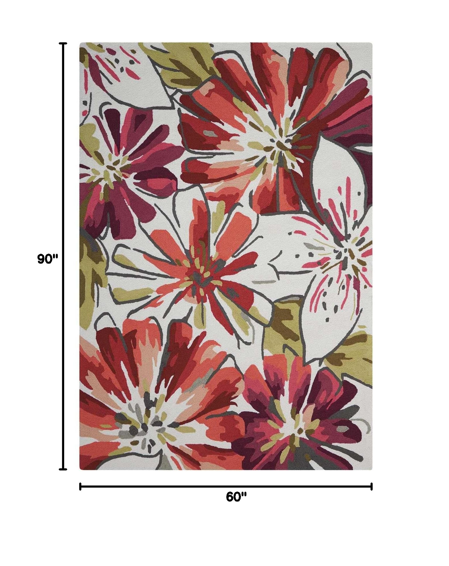 Nourison Fantasy Floral Ivory 5' x 7'6'' Area Rug - Easy Cleaning, Non-Shedding, Stain Resistant for Bedroom, Living Room & Dining Room | Soft & Durable for Home Decor, Family Gatherings & Cozy Spaces (5x7)