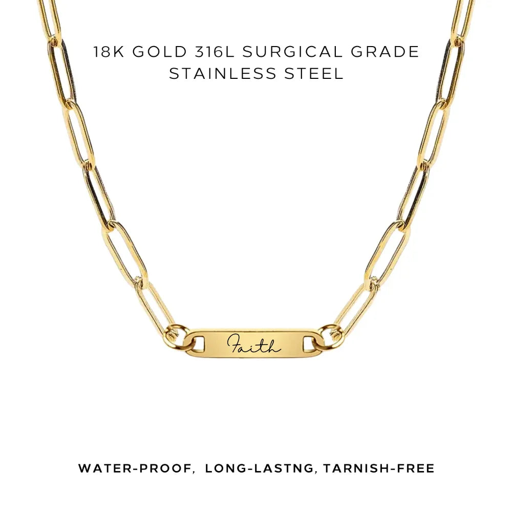 Personalized Engraved Paperclip Necklace - Custom Name Jewelry Gift for Women - Perfect for Birthdays, Anniversaries & Everyday Wear