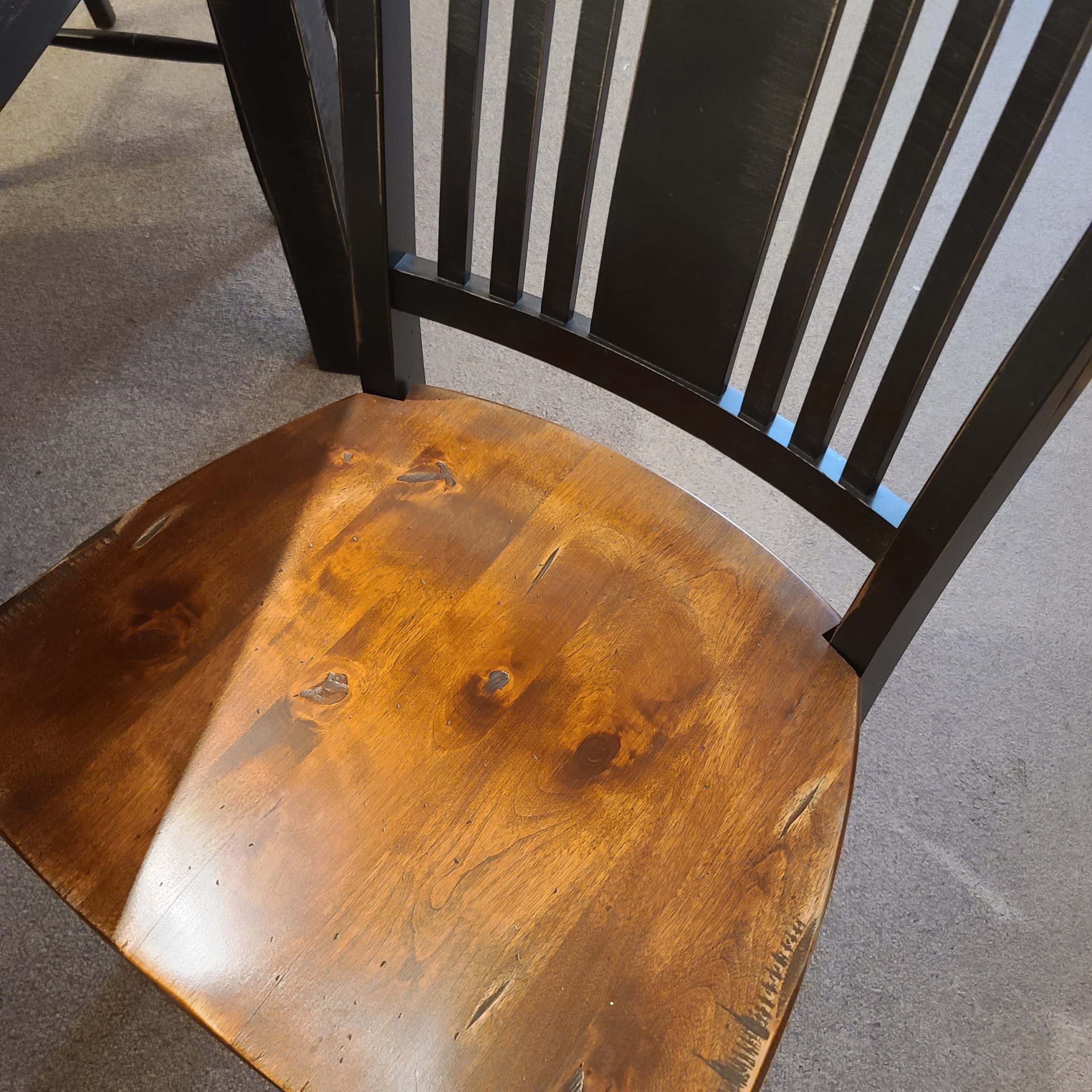 Distressed Two-Tone Wooden Dining Table and Chairs Set - Rustic Farmhouse Style for Kitchen, Dining Room, or Outdoor Patio