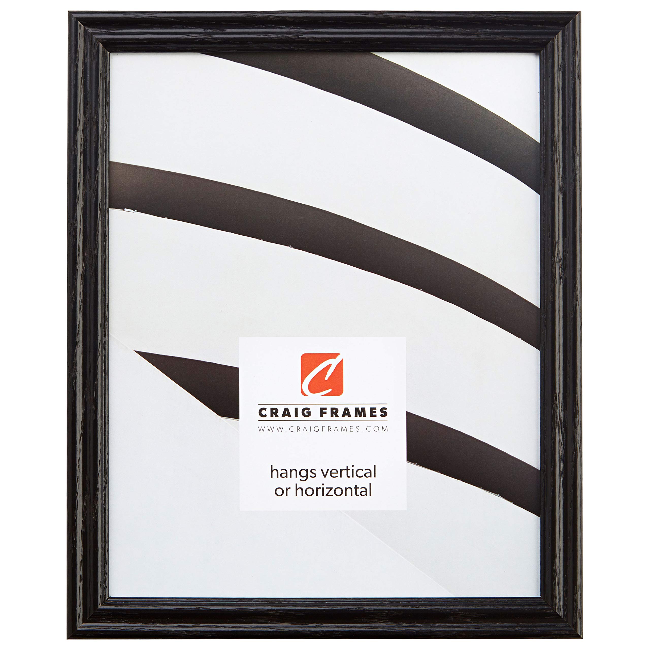 Craig Frames 22x28 Black Wood Grain Picture Frame - 0.75