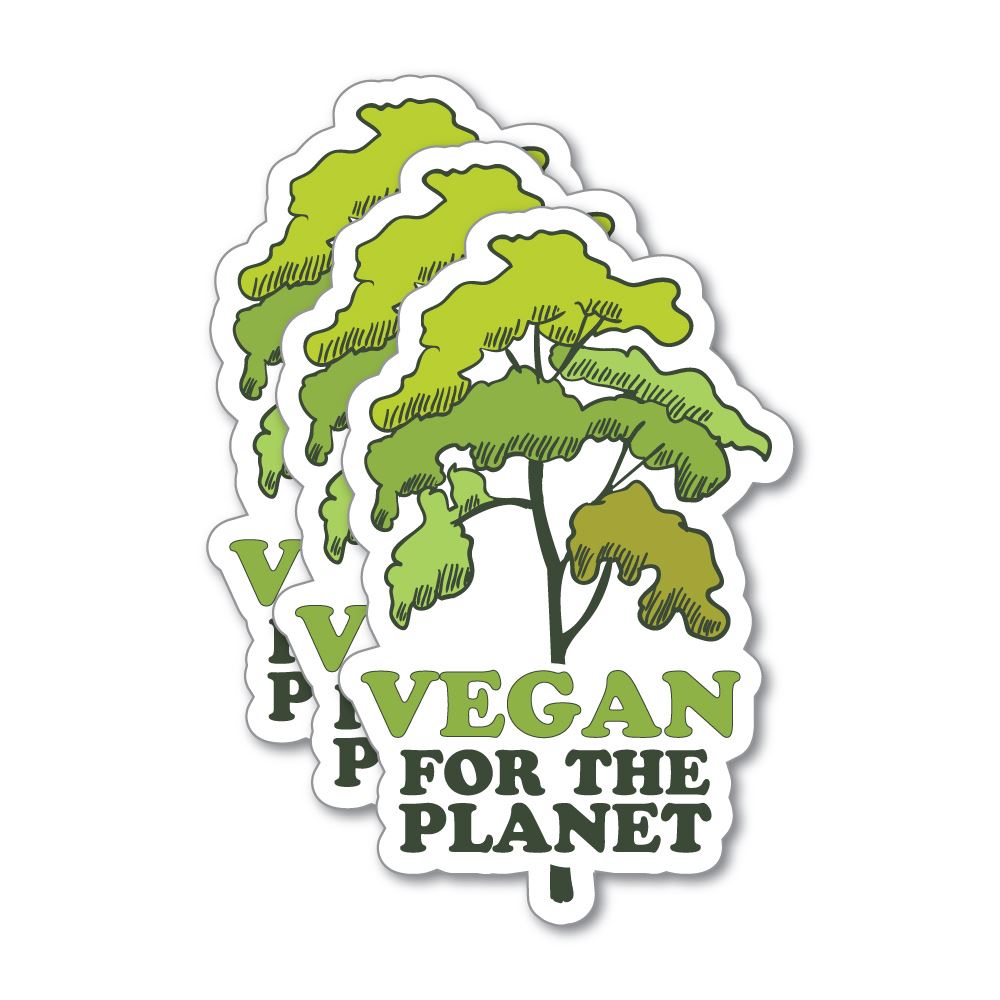 3X Eco-Friendly Vegan Tree Sticker Decals - Biodegradable Plant-Based Decoration for Laptops, Water Bottles & Sustainable Lifestyle Gifts