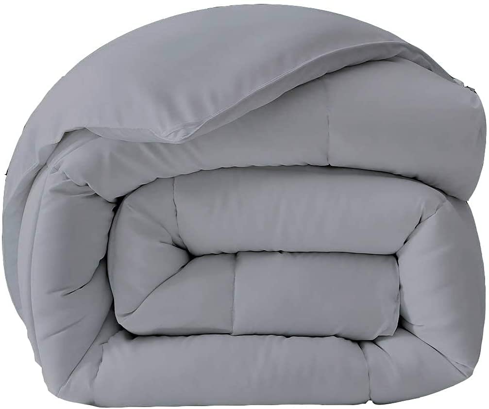 Premium All-Season Goose Down Comforter - 100% Egyptian Cotton Baffle Box Stitched, 500 Fill Power, Full Size Silver Duvet Insert - Perfect for Cozy Bedrooms, Guest Rooms & Luxury Hotels