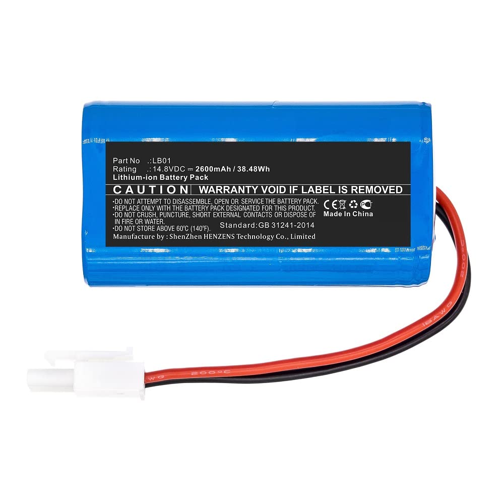 Synergy Digital Replacement Vacuum Cleaner Battery - Li-ion 14.8V 2600mAh Compatible with Donkey LB01 Model | Perfect for Home Cleaning, Car Detailing & Pet Hair Removal