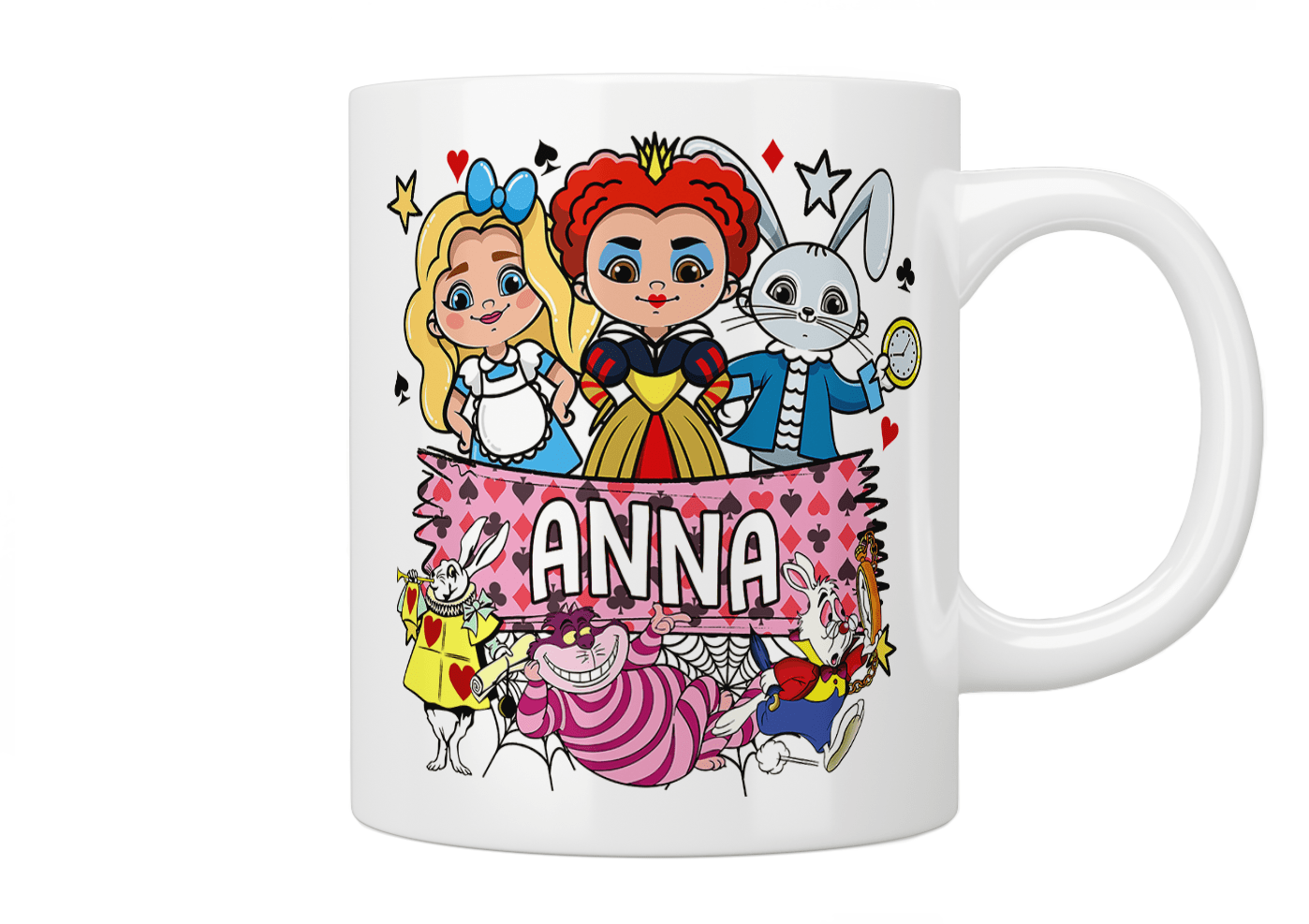 Personalized Alice in Wonderland Coffee Mug - Custom Name Ceramic Cup for Tea & Hot Drinks - Perfect Gift for Disney Fans, Book Lovers & Collectors - Home, Office & Tea Party Use