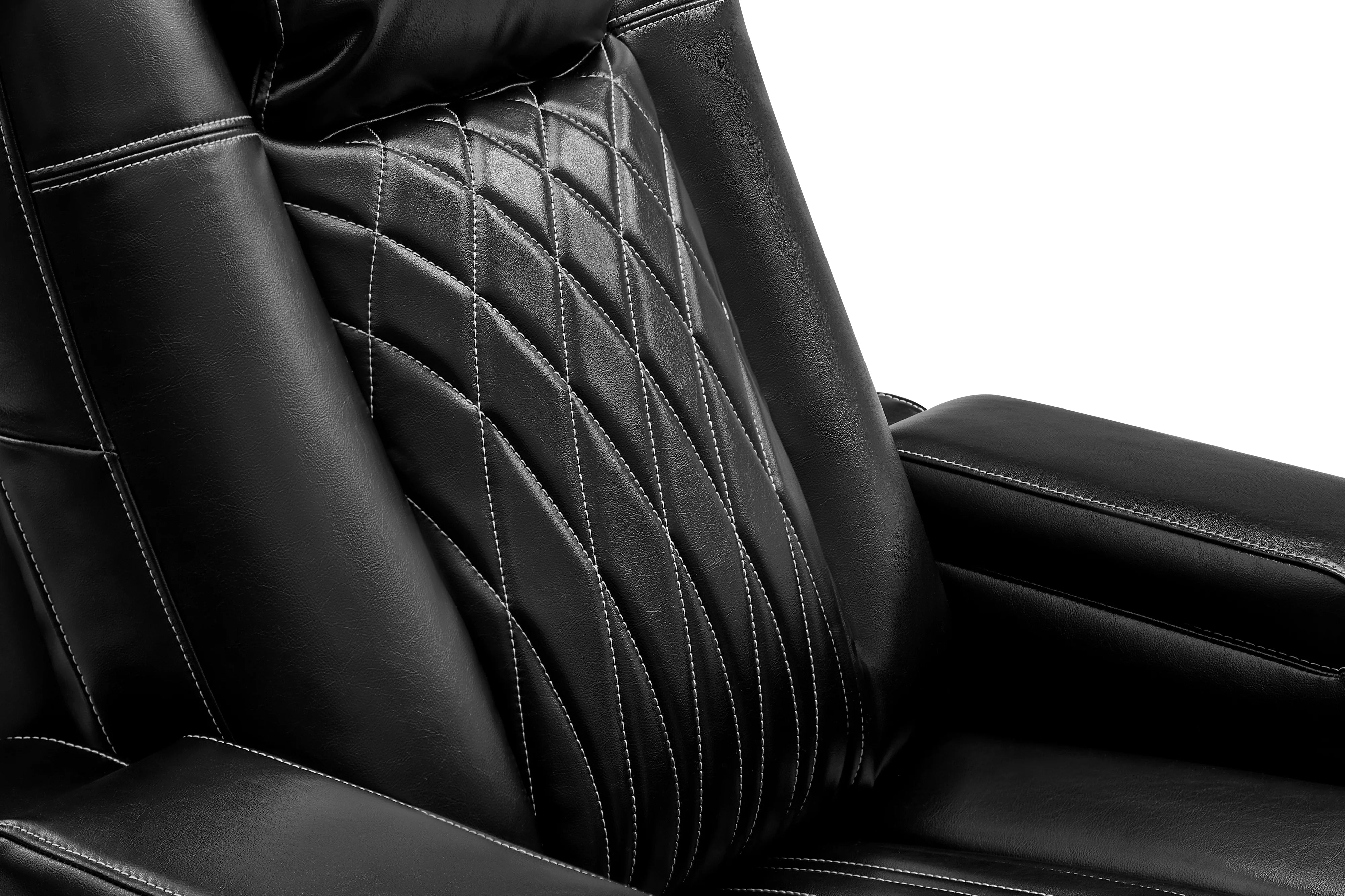 Valencia 2025 Tuscany Executive Heat & Massage Leather Home Theater Seating - 3-Seater Recliner Sofa with Heating & Massage Functions, Midnight Black - Perfect for Home Cinema, Gaming & Luxury Living Room