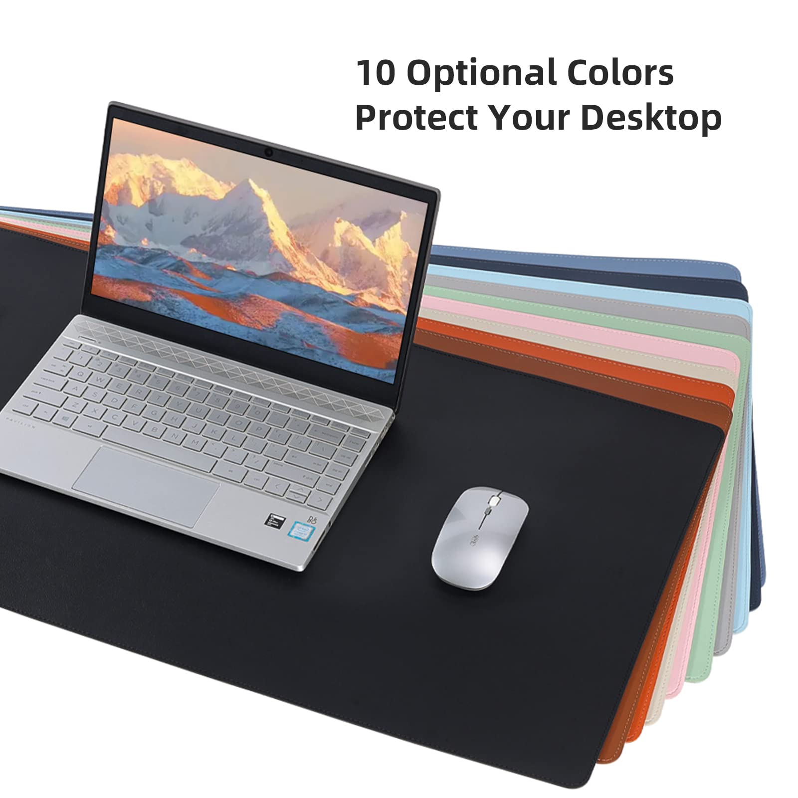 Premium Leather Desk Pad Blotter - 36x17 Inch Large Keyboard Mouse Mat, Waterproof Non-Slip Writing Surface & Computer Desk Protector for Office & Home (Ivory White) | Perfect for Workstations, Gaming Setups & Home Offices