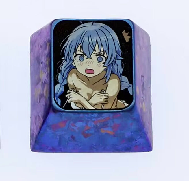 Jobless Reincarnation & Shy Roxy Anime Keycaps - Premium 1U Titanium Alloy Metal Keycaps for Mechanical Keyboards - Perfect for Gaming, Novel Enthusiasts & Anime Fans