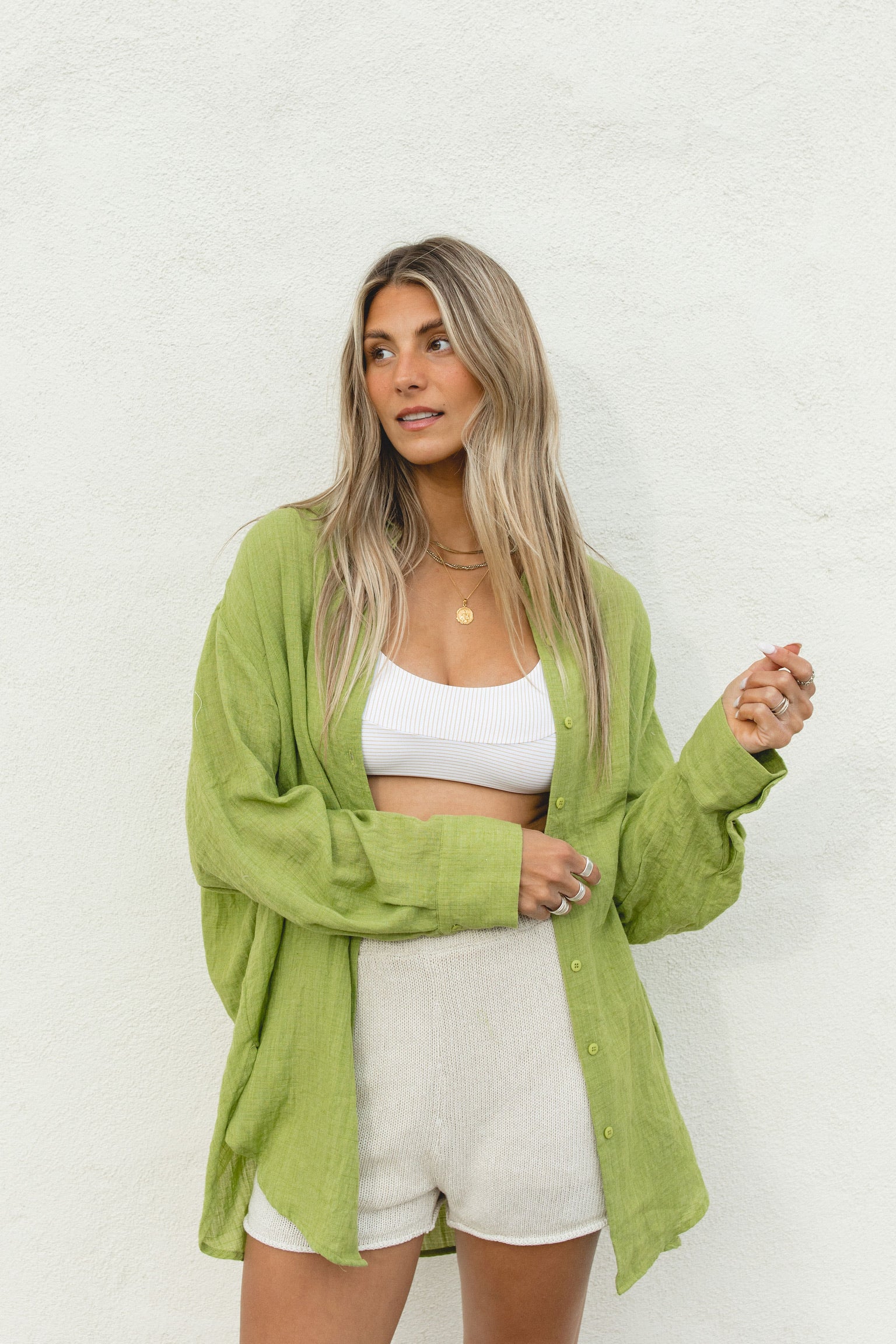 Oversized Button Down Shirt for Women - Casual Summer Poolside Cover Up - Perfect for Beach, Vacation, and Relaxing Outdoors