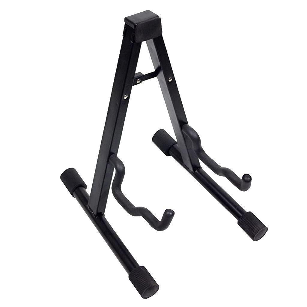 Simhoa Universal Guitar Stand - Foldable Aluminum Alloy Instrument Holder for Acoustic, Classical, Electric & Bass Guitars (Black) | Perfect for Home, Studio & Stage Performances