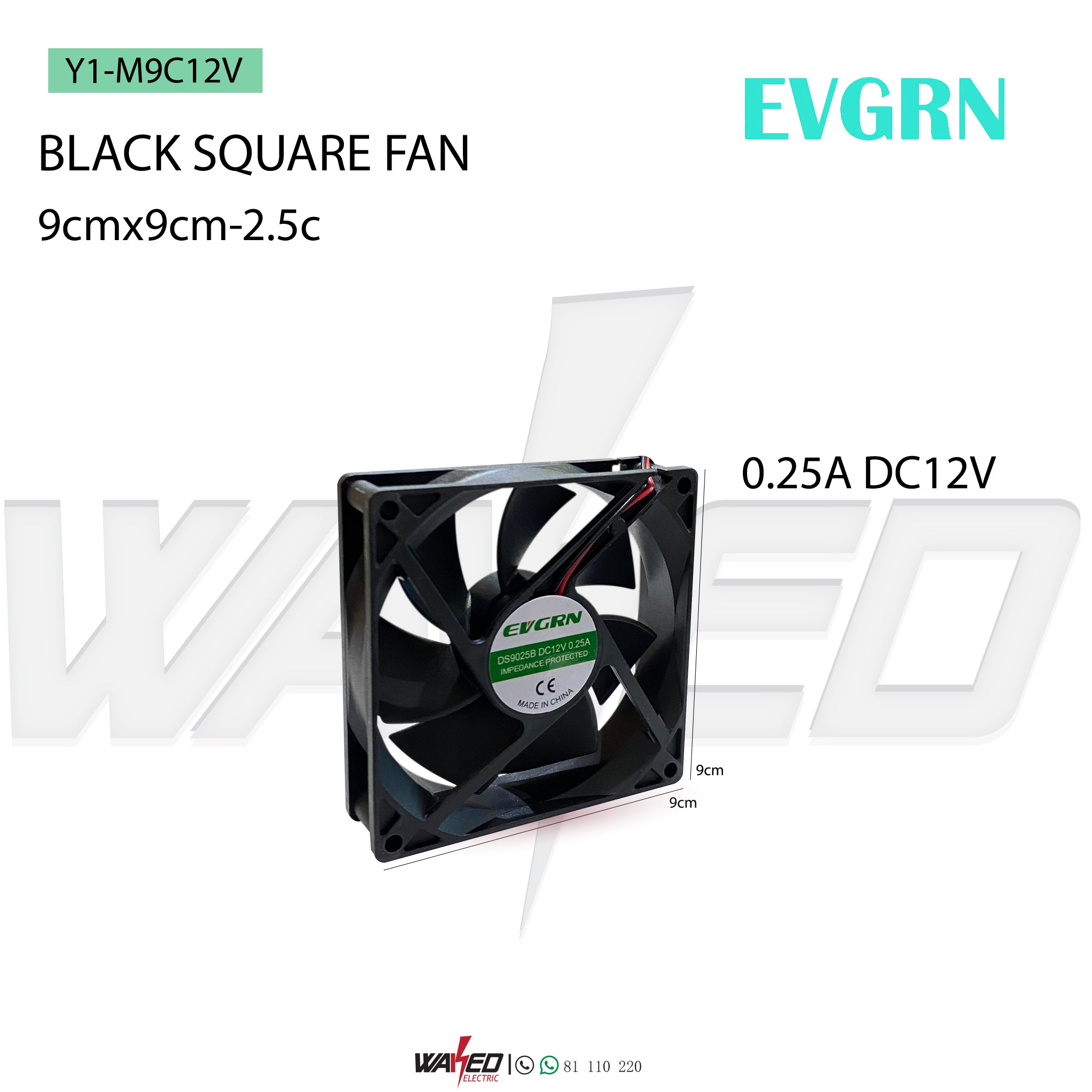 9CM Black Square Fan - Portable Mini Desk Fan for Home, Office, and Travel | Quiet Cooling Fan for Personal Use, Dorm Rooms, and Workspaces