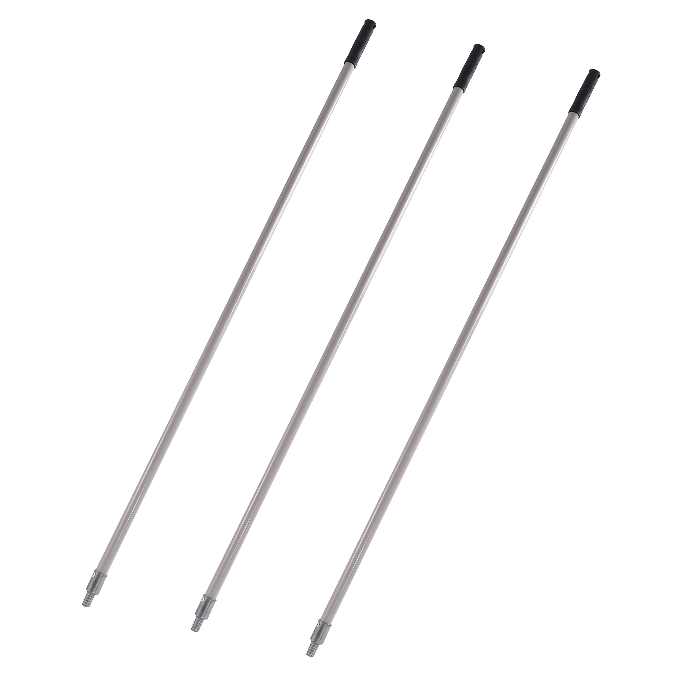 Heavy Duty Mop Handle 60inch with Metal Tip - 3 Pack for Commercial Floor Cleaning