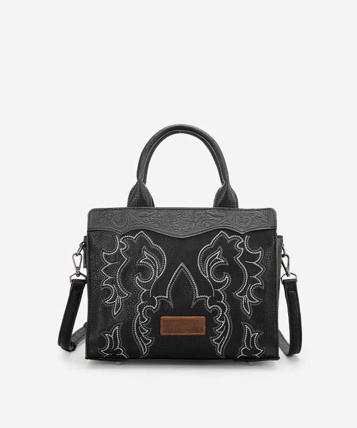 Wrangler Women's Boot Scroll Crossbody Purse Set - Western Style Leather Handbag for Everyday Use, Travel & Country Music Festivals