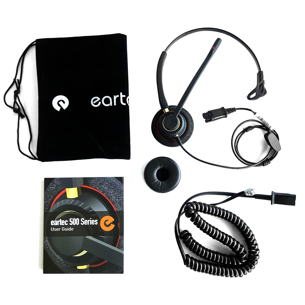 Alcatel-Lucent IP Touch Headset Compatible with IP 8001G, 8002, 8010, 8018, 8030 & 8040 VoIP Phones - Includes Free RJ9 Cable (QD002) - Perfect for Office Communication & Call Centers