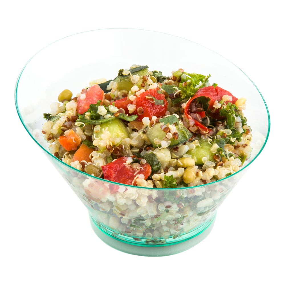 7 oz Round Seagreen Plastic Incline Bowl - 4.25