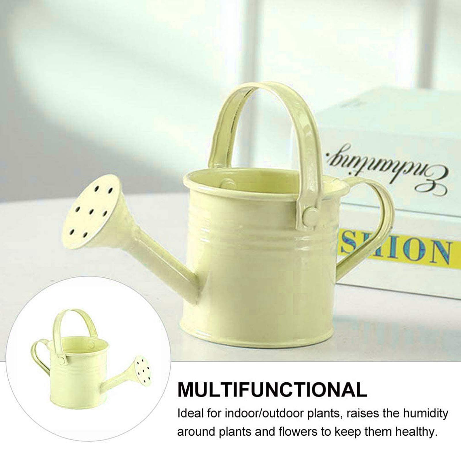 TRRAPLE Metal Watering Can for Kids - 5.89 x 2.95 Inch Red Iron Garden Watering Bucket with Dual Handles - Perfect for Children's Gardening Activities, Indoor Plants & Outdoor Flower Beds