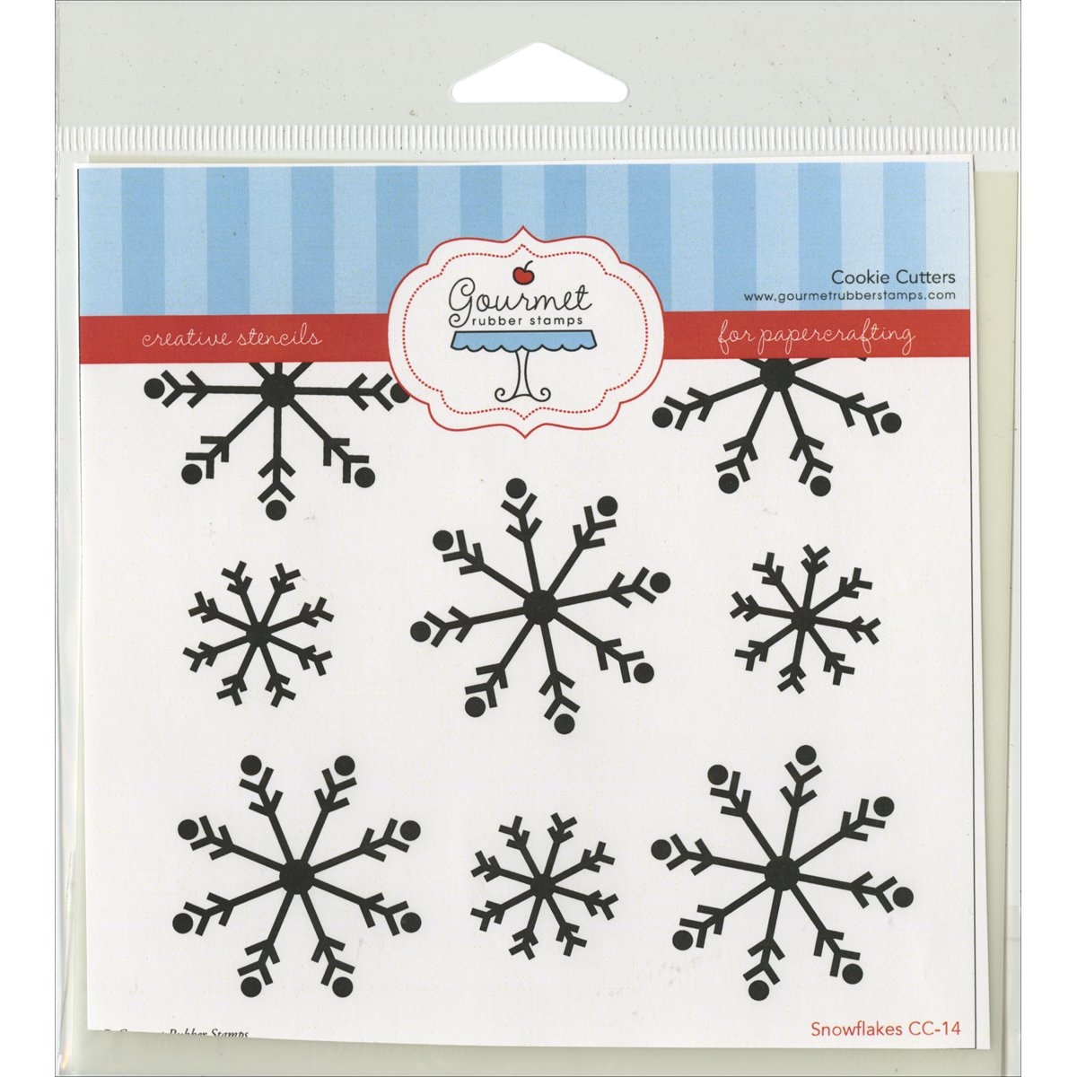 Premium Gourmet Rubber Stamps - Snowflake Stencil Set (6x6 Inches) for DIY Scrapbooking, Card Making & Holiday Crafts