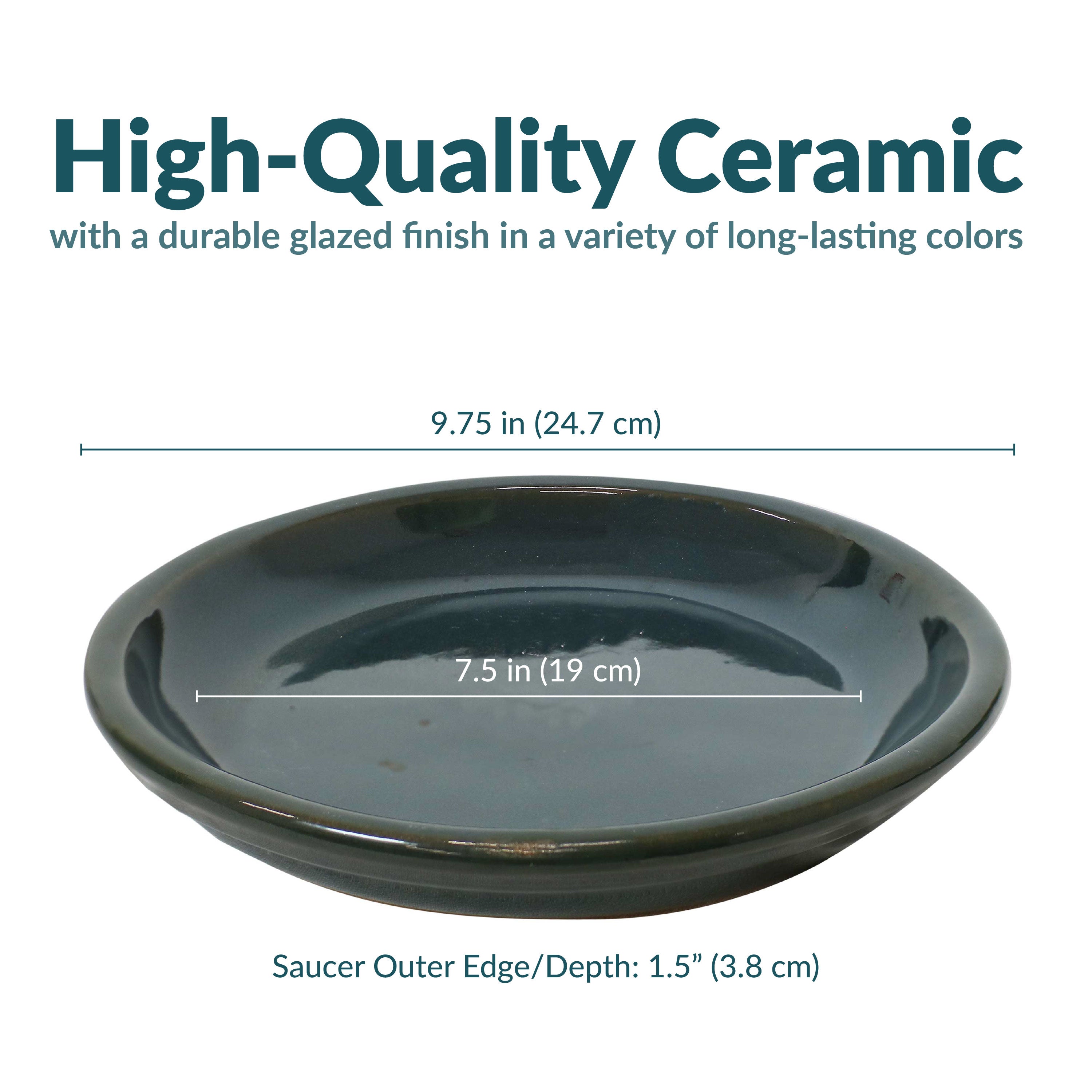 Sunnydaze 4-Pack Glazed Ceramic Plant Saucers for Indoor & Outdoor Potted Plants – Perfect for Home, Garden, and Patio Decor