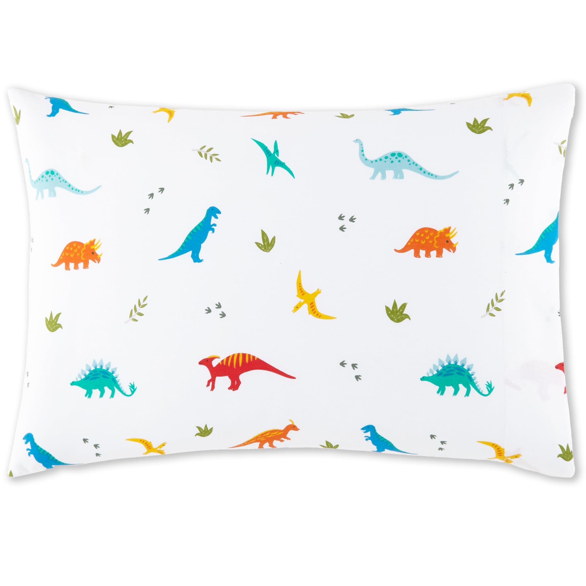 Wildkin 100% Cotton Hypoallergenic Toddler Pillowcase - 19 x 13.5 Inches Kids Pillow Cover for Boys & Girls | Dinosaur Theme | Perfect for Nursery, Daycare & Travel (Jurassic Dinosaurs Design)