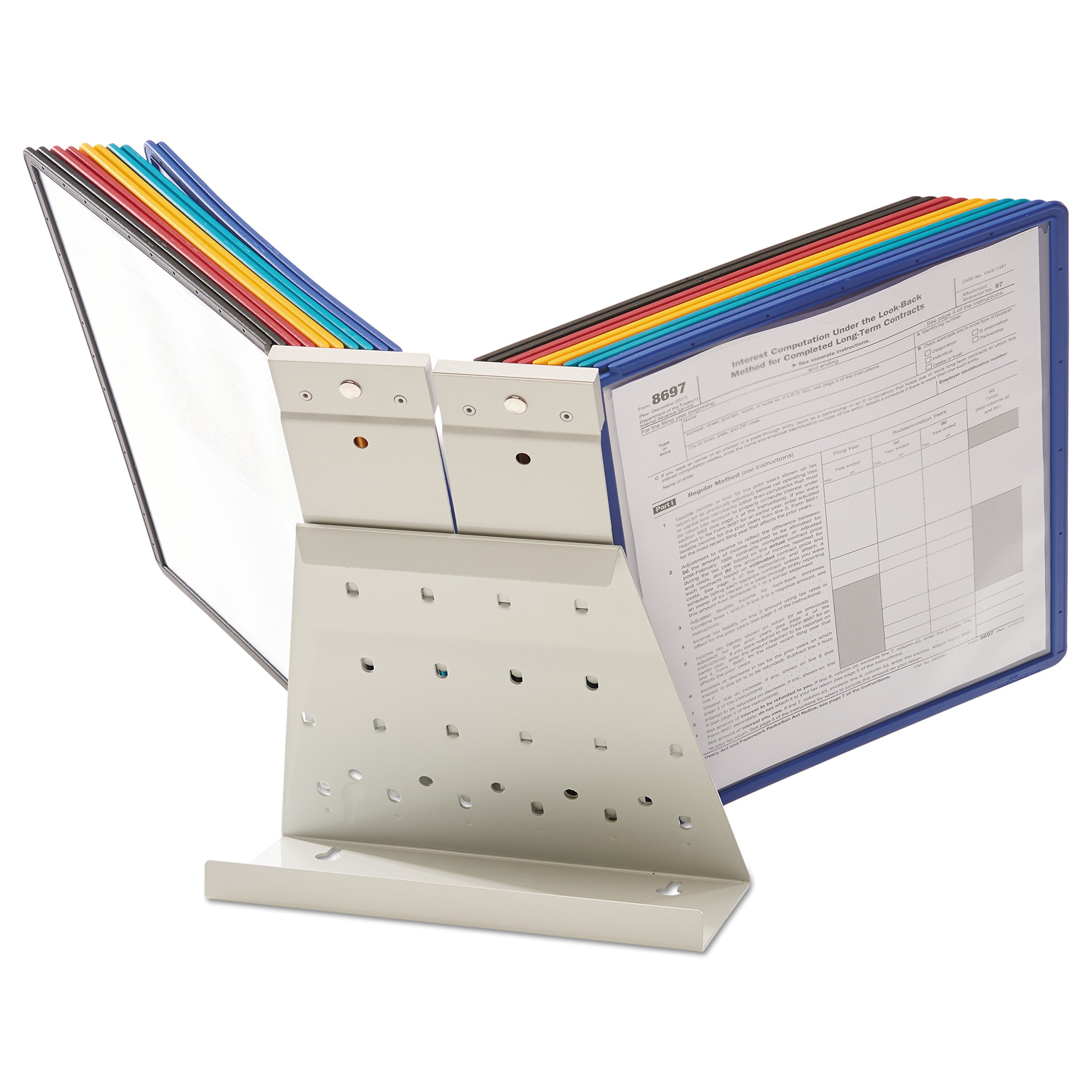 Durable Vario Reference Desktop System - 20 Panels with Assorted Borders | Perfect for Office Organization & Home Study Setup