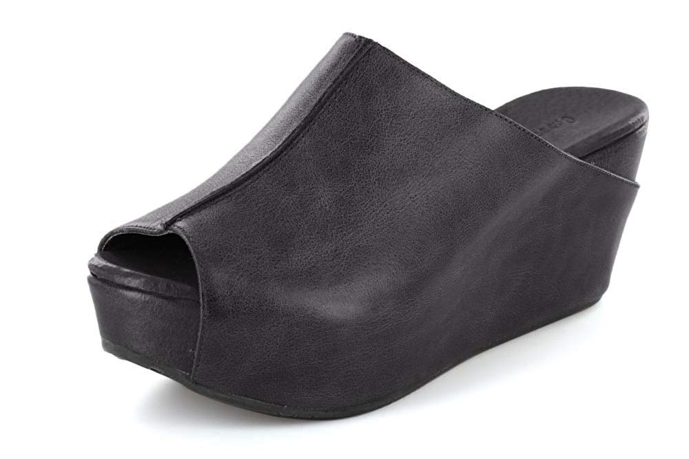 Chocolat Blu Wynn Wedge Platform Slip-On Mule Sandals for Women | Comfortable Casual & Summer Shoes | Perfect for Beach, Office & Date Night Outfits