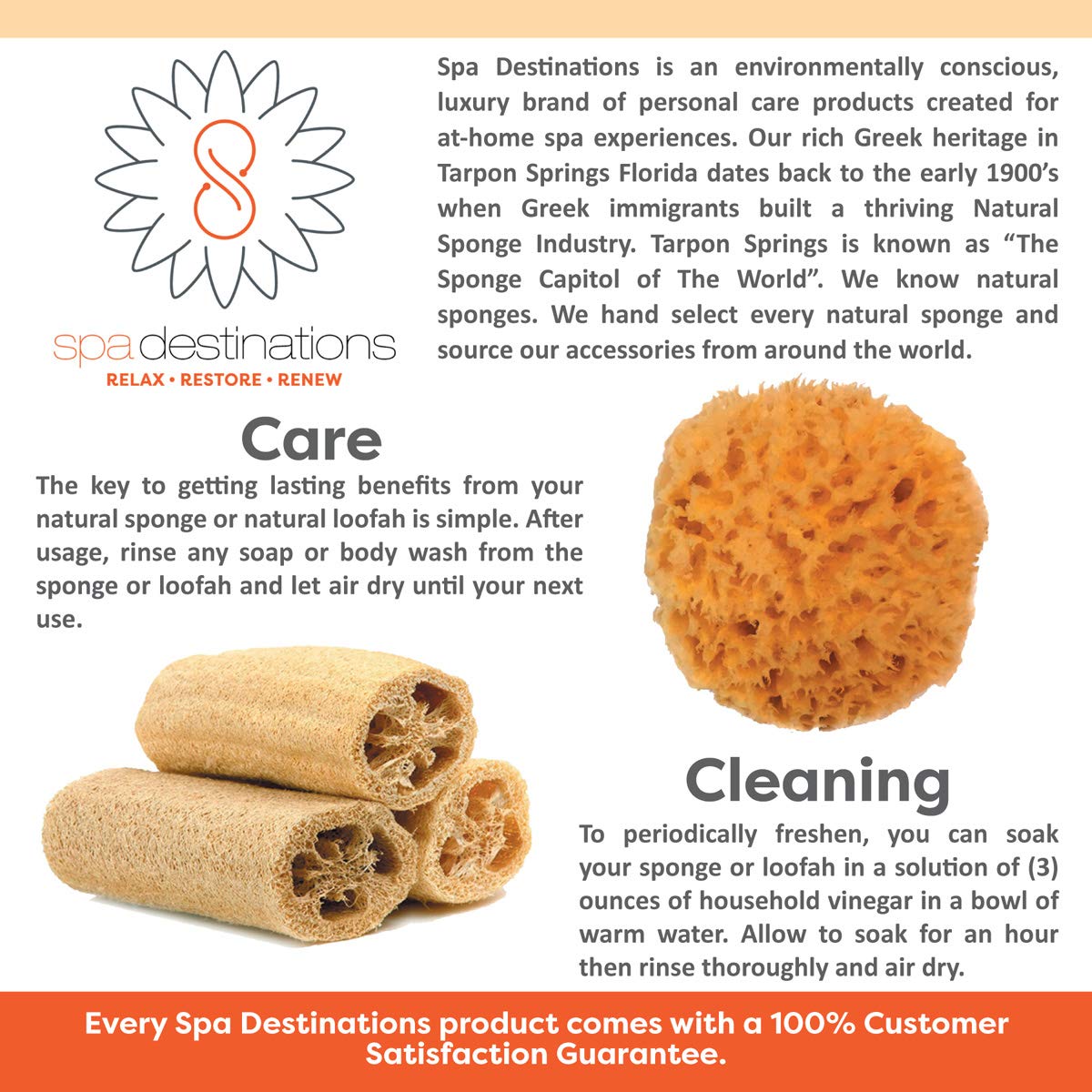 Organic Loofah Sponge with Terry Cloth Back - Exfoliating Bath & Shower Scrub for Spa-Like Skin Care - Perfect for Gentle Exfoliation & Relaxing Self-Care Routine