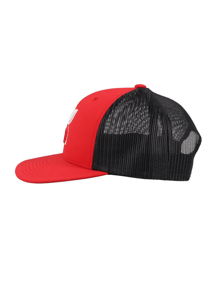 Hooey 2118T RDBK BOQUILLAS Mid Profile Snapback Trucker Hat - Black & Red Adjustable Cap for Men & Women - Perfect for Outdoor Activities, Fishing, Hunting, and Casual Wear