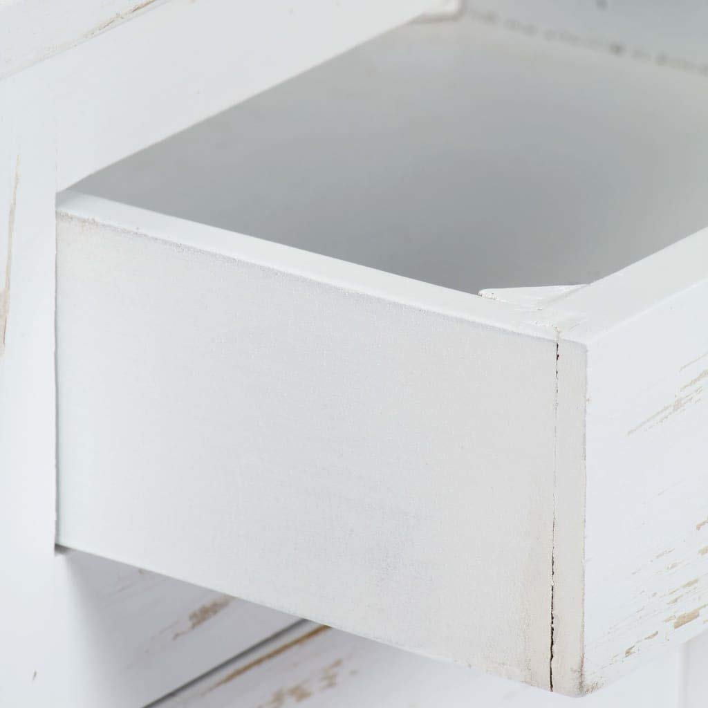 Modern White End Table Nightstand with Drawer - 15.7x11.8x19.6 Inch Small Accent Table for Bedroom, Living Room - Perfect for Storing Books, Lamps & Bedside Essentials