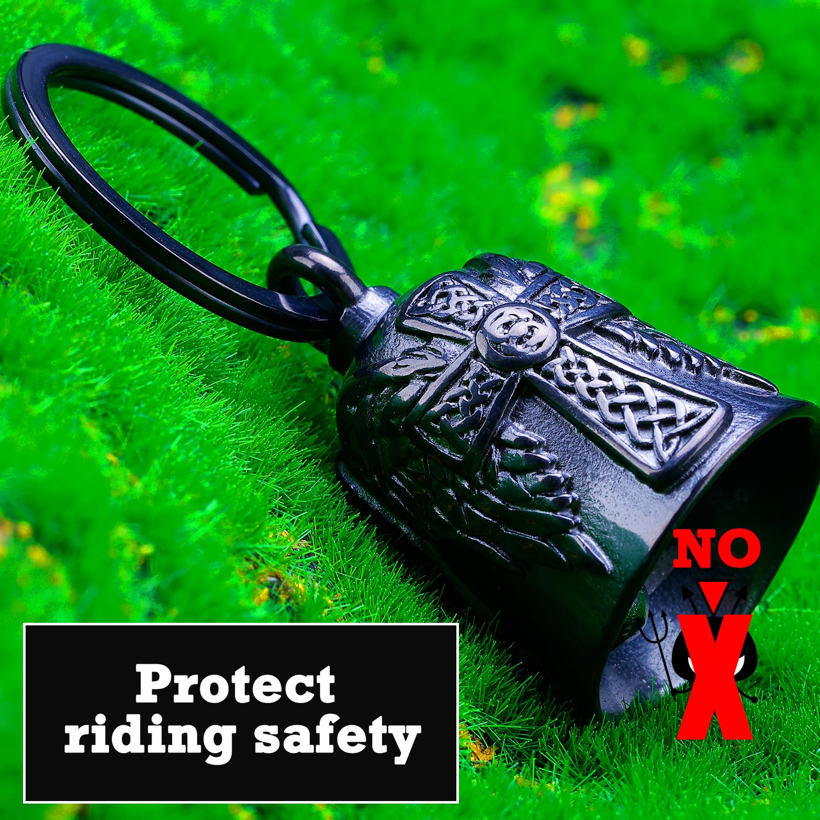 Motorcycle Angel Bell for Bikers - Black Safety Accessory for Riding Protection