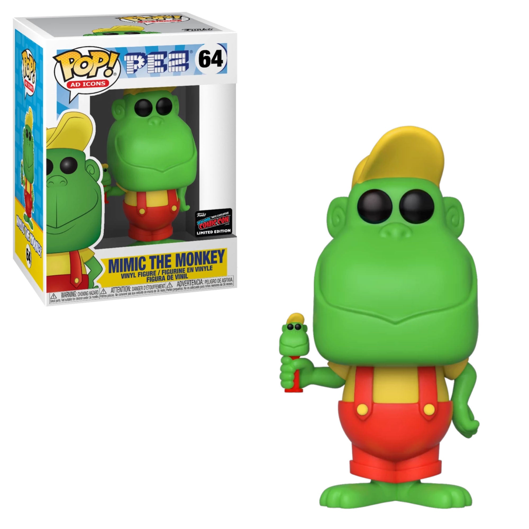 Pez Candy Dispenser - Mimic the Monkey in Red Overalls (NYCC Exclusive) | Fun Collectible for Pop Culture Fans & Office Desk Decor