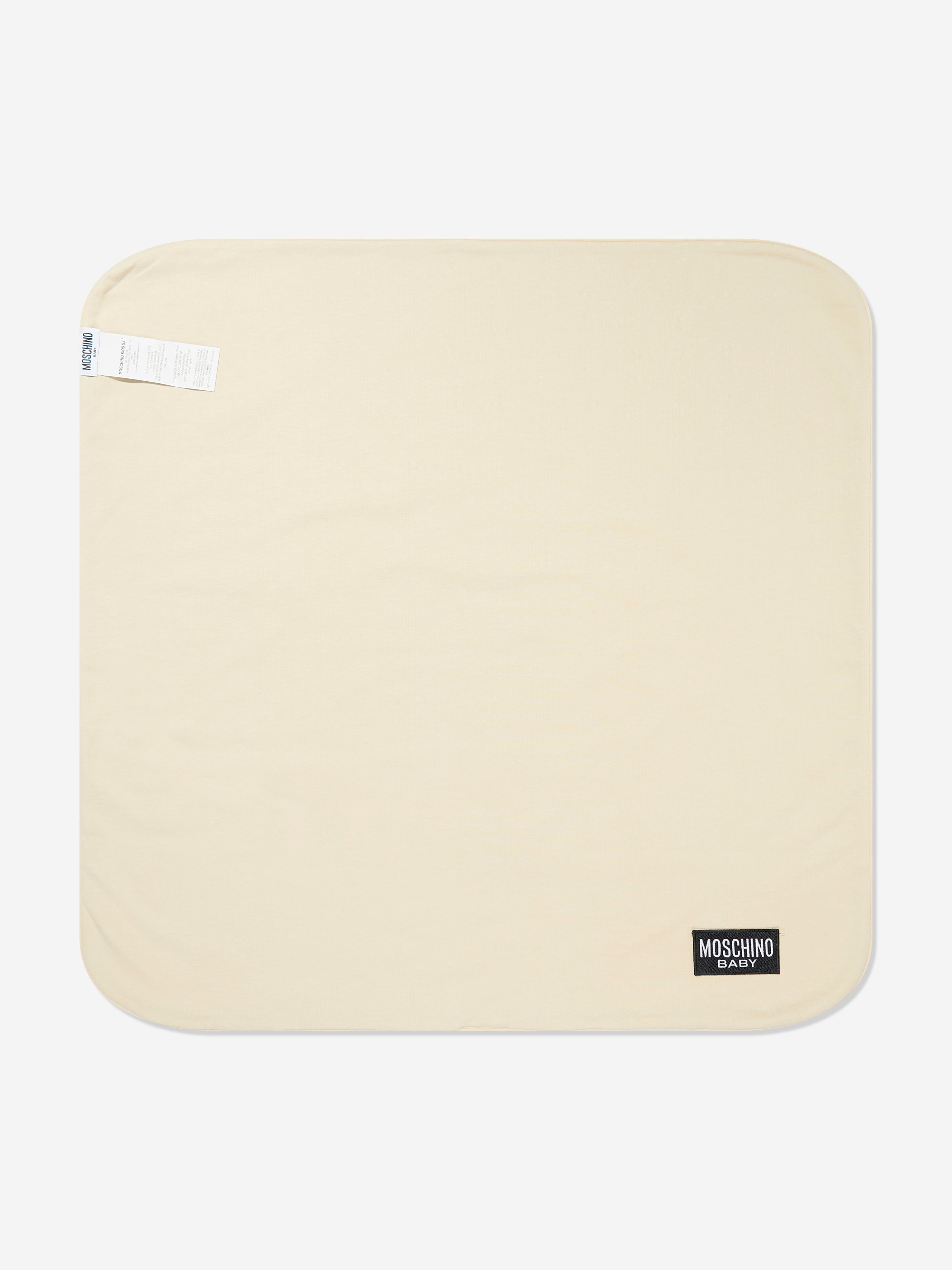 Soft and Cozy Baby Bear Logo Blanket in Beige - 70cm x 70cm Plush Fleece Throw for Nursery, Crib, Stroller & Snuggling - Perfect Gift for Newborns and Toddlers
