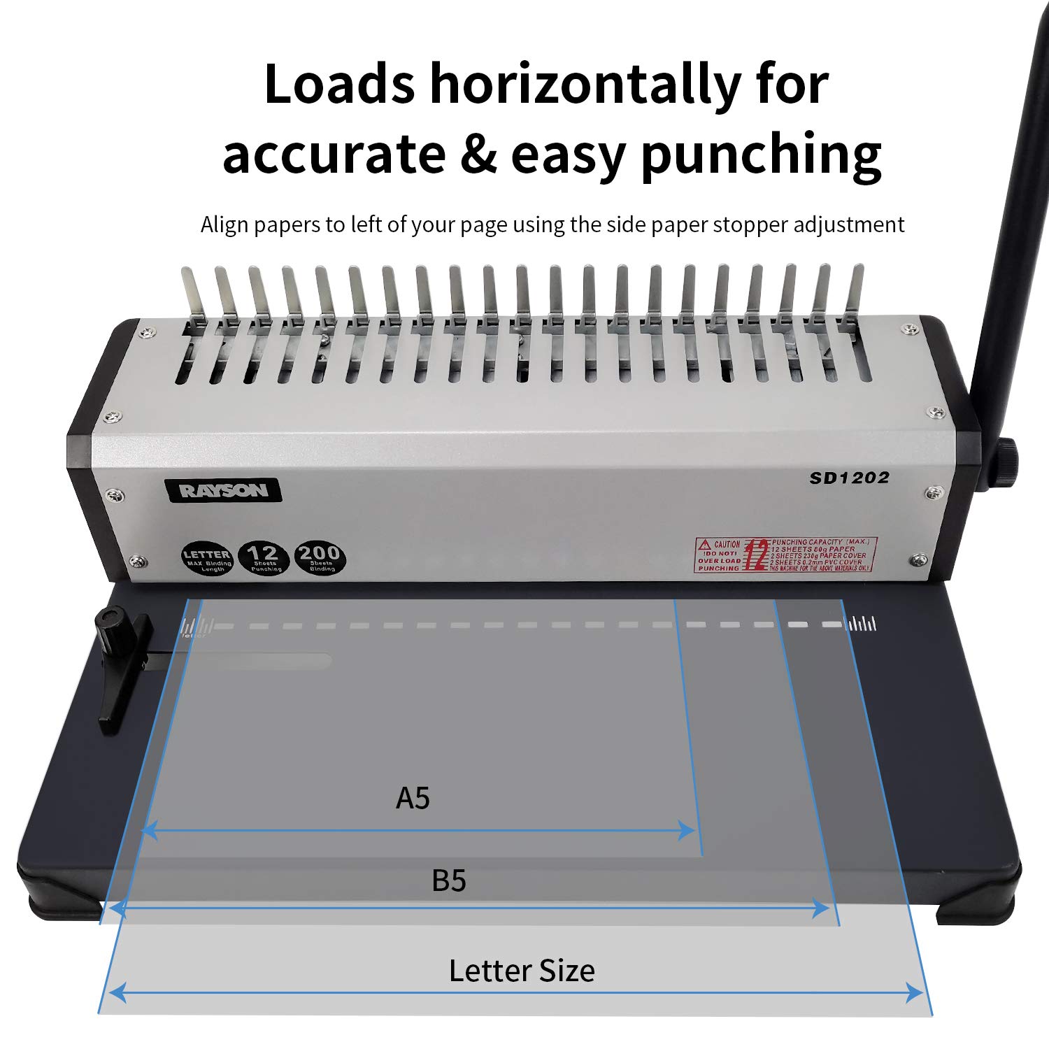 RAYSON SD1202 Comb Binding Machine with 100pcs 5/16