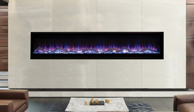 84 Inch Electric Fireplace with Realistic Flames - ERL3084 Wall Mounted Heater for Living Room, Bedroom & Office - Energy Efficient & Remote Control Included