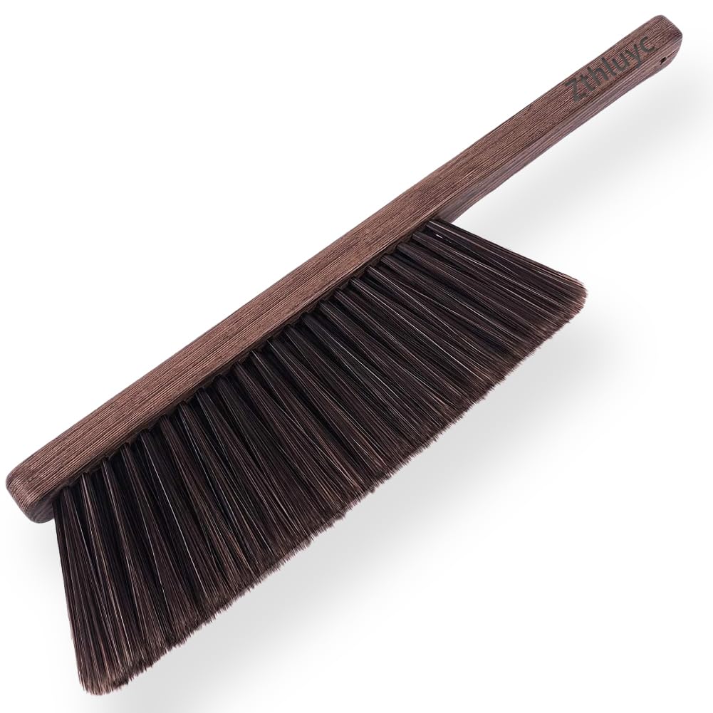 Soft Bristle Hand Broom Brush - Dust Cleaning Brush for Couch, Bed, Sofa, Car & Fireplace | Portable Dusting Brush for Home, Office & Vehicle Cleaning | Multi-Surface Cleaning Tool for Pet Hair, Lint & Debris Removal
