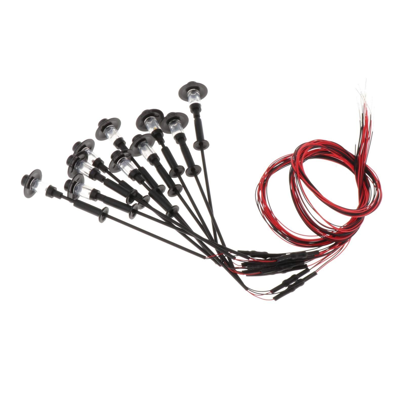 Tongina 10pcs LED Model Train Lights for Railway Layouts - Miniature DIY Accessories for HO OO Scale Scenery & Night Lighting Effects