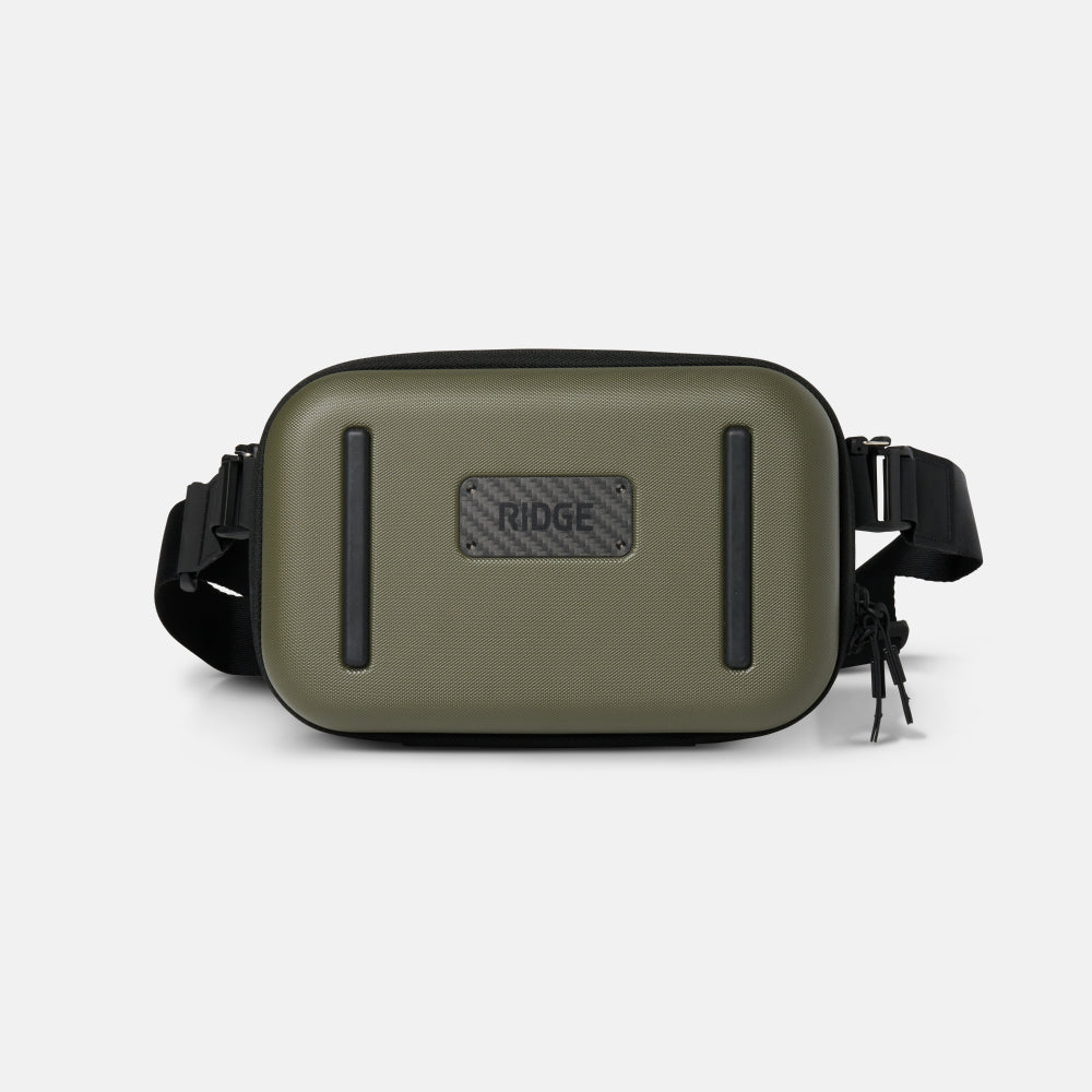 Durable Hardshell Sling Backpack - Matte Olive Green for Travel, Hiking & Everyday Use | Waterproof & Lightweight Design