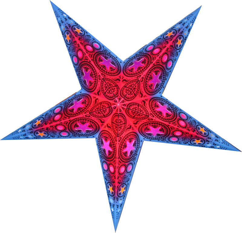 24-Pack Mystic Star Window Paper Star Lanterns for Wedding, Party & Home Decor - Hanging Decorative Lights for Indoor/Outdoor Events, Baby Showers & Festive Celebrations