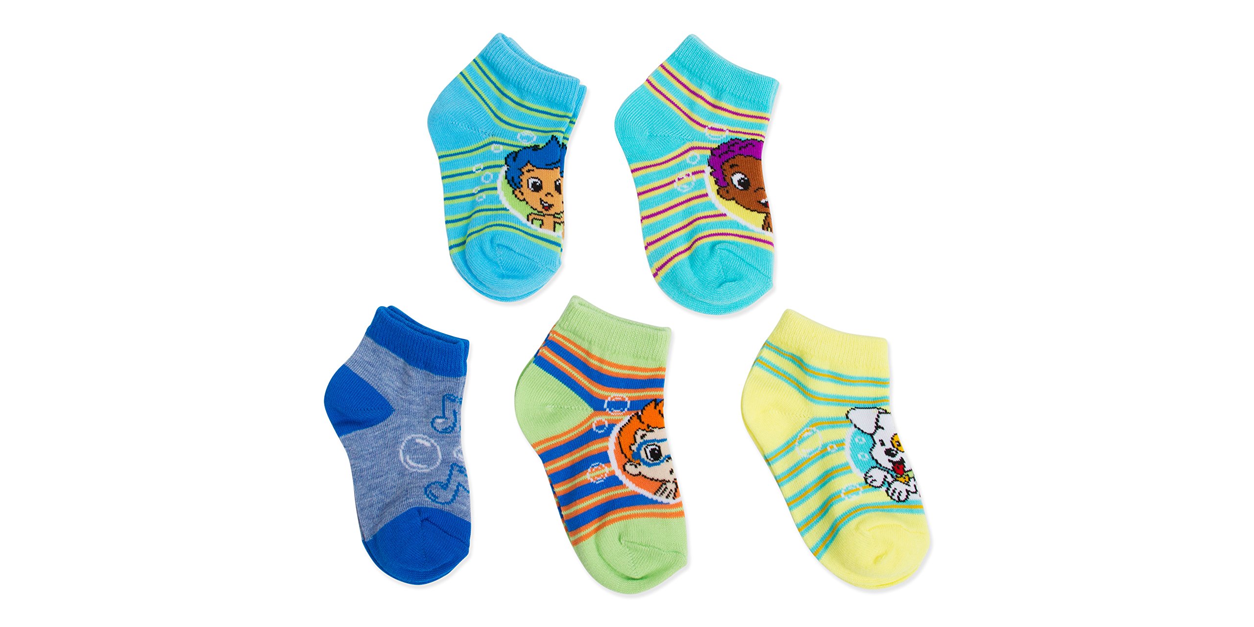 Bubble Guppies Boys' 5-Pack Socks - Fun & Comfort for Kids' Daily Wear