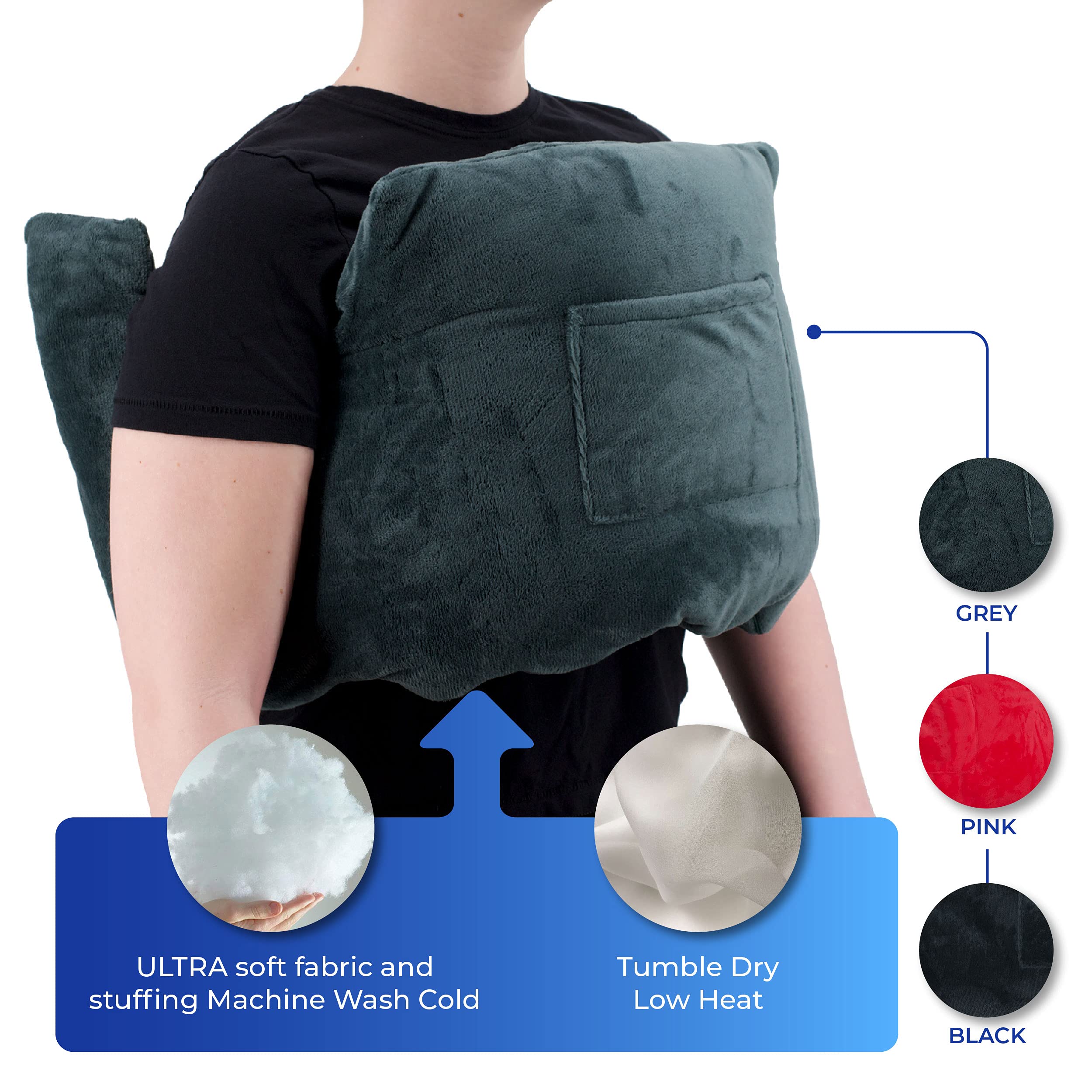 RENOVA MEDICAL WEAR Post-Surgery Mastectomy Chest Pillow for Women - Soft Recovery Support for Breast Cancer Patients - Black - Ideal for Sleeping, Travel & Comfort After Lumpectomy or Mastectomy