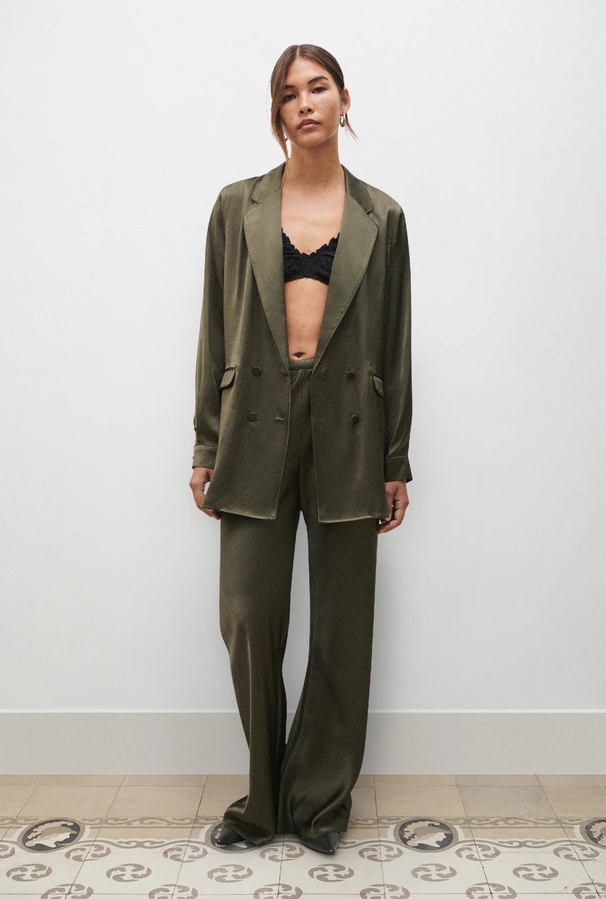 Stylish Bias Cut Pants in Pine Green - Perfect for Casual Outfits, Office Wear & Everyday Comfort