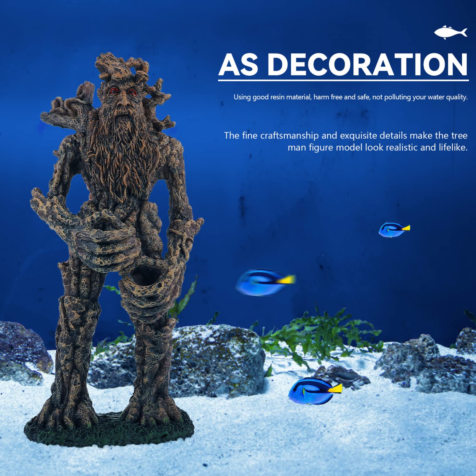 Zerodeko Aquarium Decor - Resin Treeman Ornament for Fish Tank, Betta Fish - Freshwater & Saltwater Use