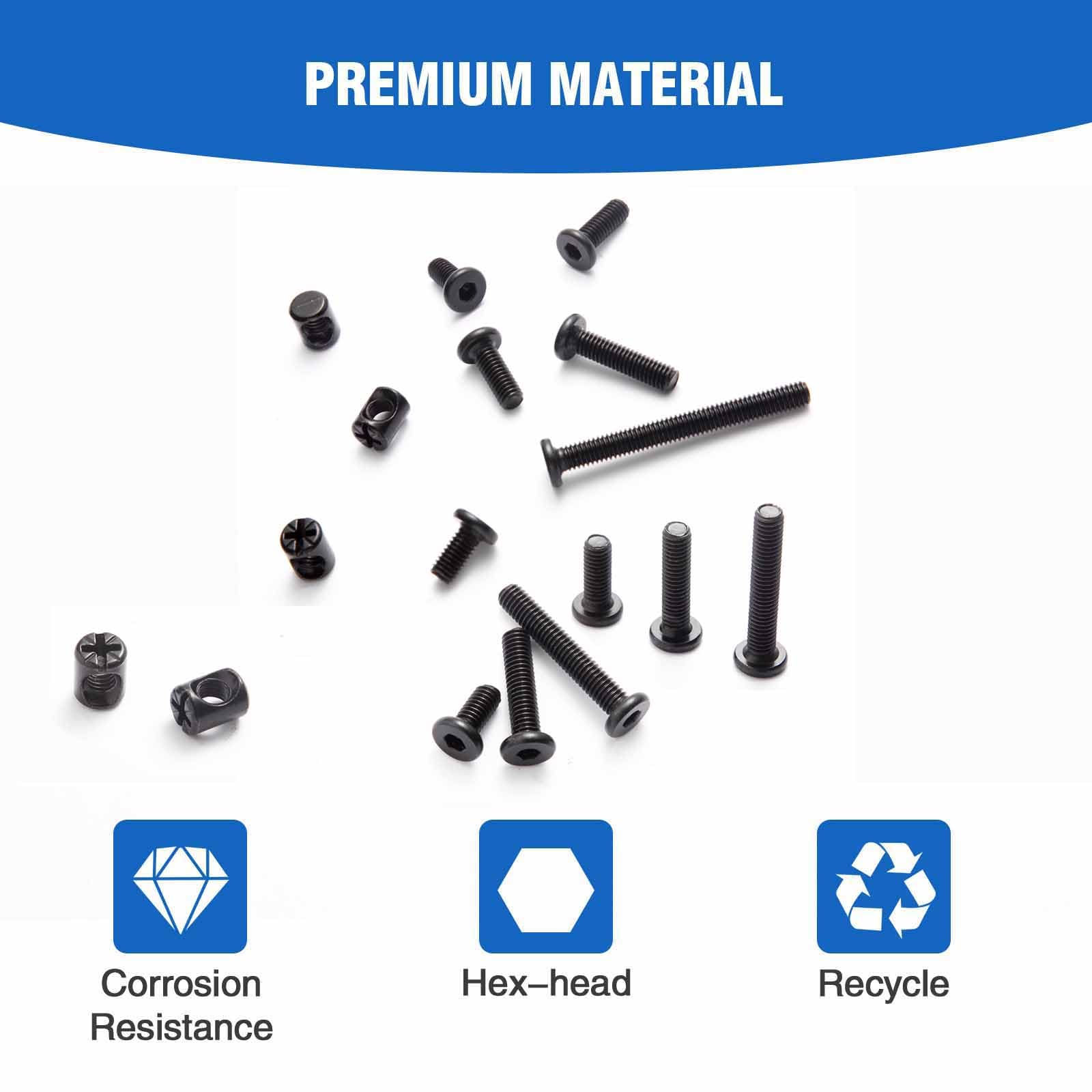 Hincell 28-Piece Crib Screws Kit for Delta Graco Dream Beds - M6 Sizes 20-80mm - Baby Bed Frame Hardware Replacement