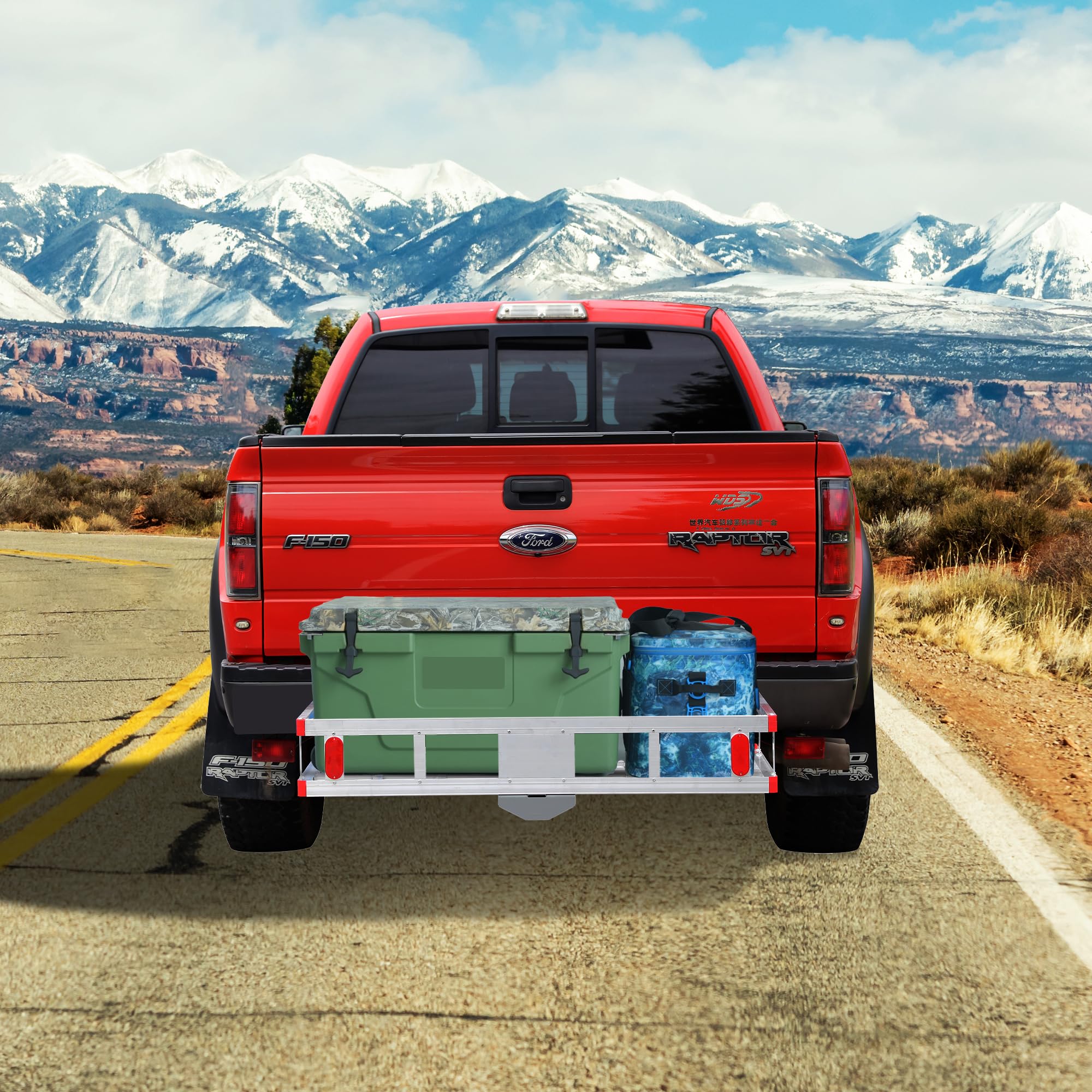 Rockland Heavy Duty Aluminum Hitch Cargo Carrier - 500 LB Capacity (47.2