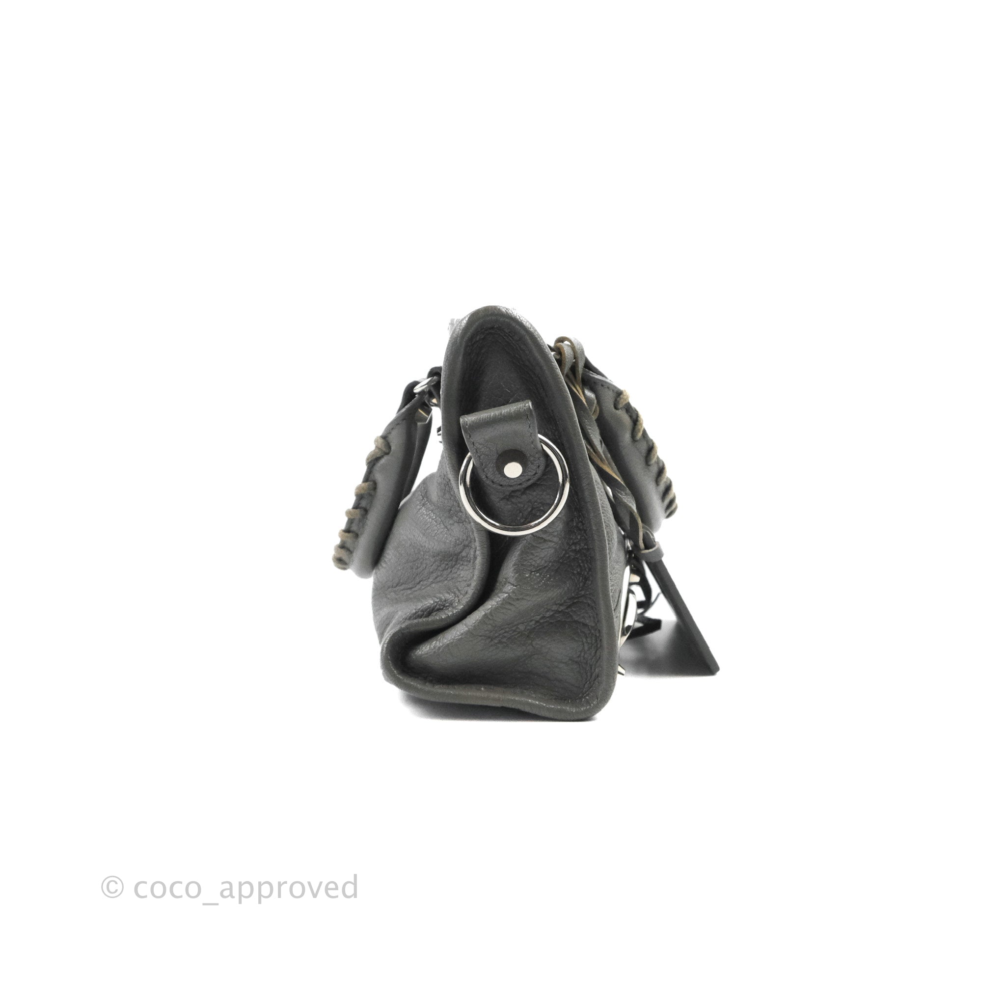 Balenciaga Classic Mini City Bag in Grey Aged Calfskin with Silver Hardware - Perfect for Everyday Use, Work, and Evening Outings