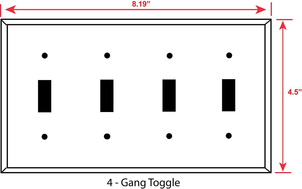 4-Gang Toggle Switch Plate with Field of Lilies Art Design - Handcrafted in USA - Perfect for Home Decor & Wall Outlet Cover